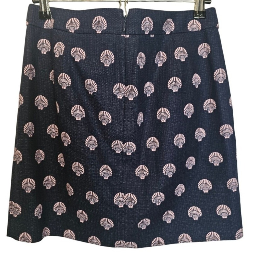 J.Crew Factory Navy Pink Seashell Mini Skirt Size 4 Pockets Summer Coastal - Picture 6 of 8
